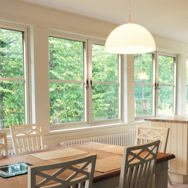 white aluminium french windows